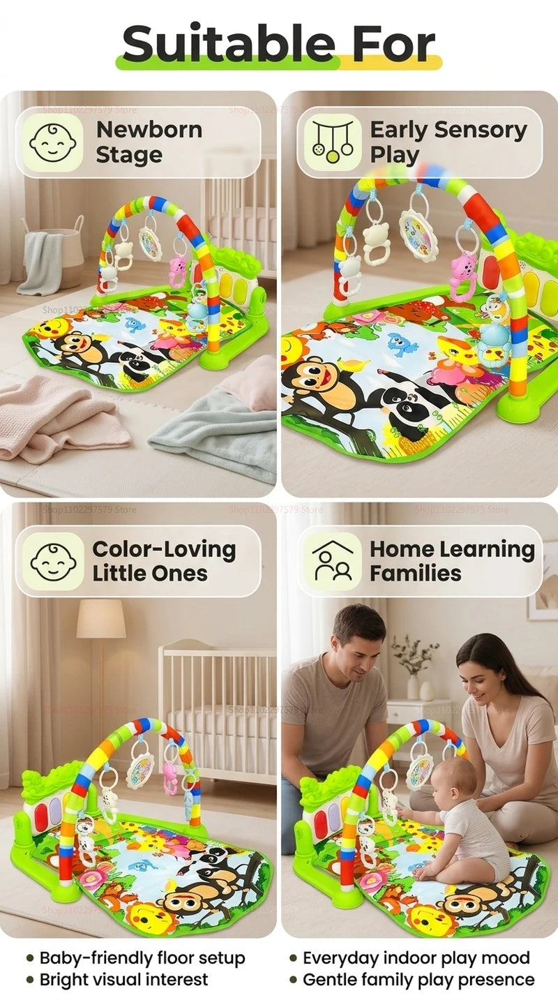 2026 Baby Play Gym Piano Mat for Newborns and Toddlers 0-36 Months Music Activity Center Early Learning Sensory Development Gift