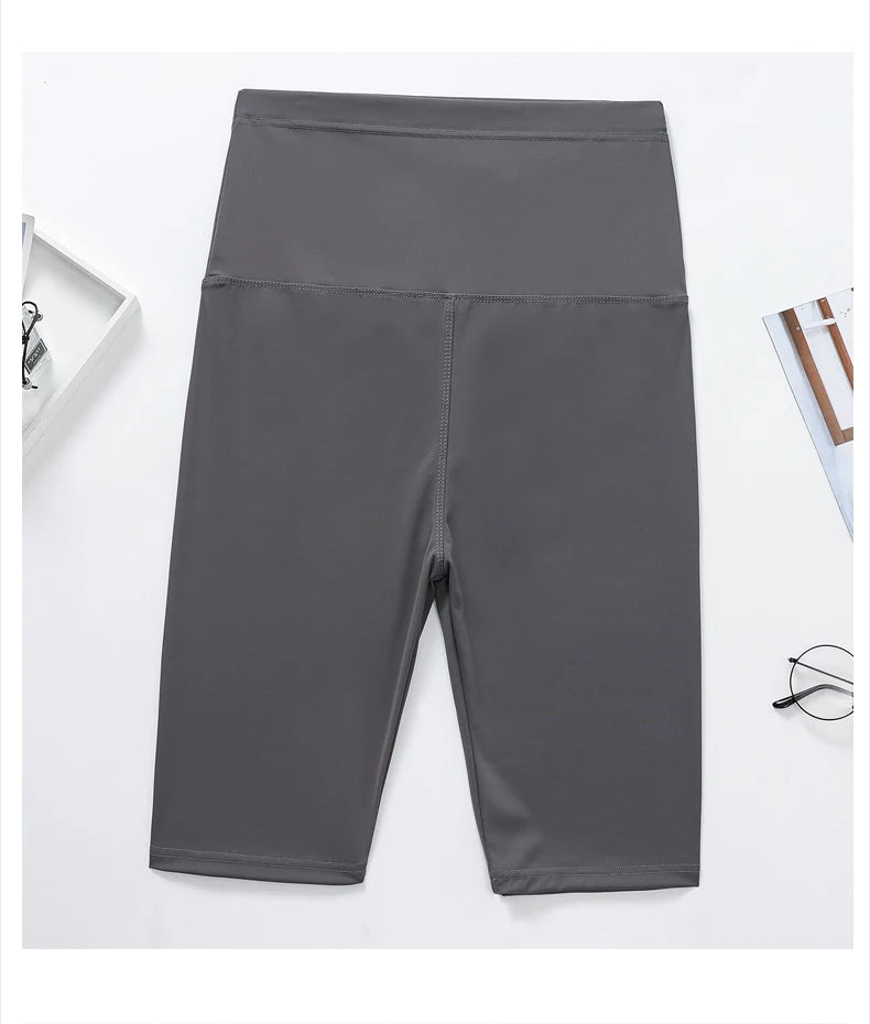 Pregnant Woman Legging Maternity Yoga Pants Summer Sharkskin Fabric Women Thin Black Slim Skinny Sport High Waist Fitness Shorts