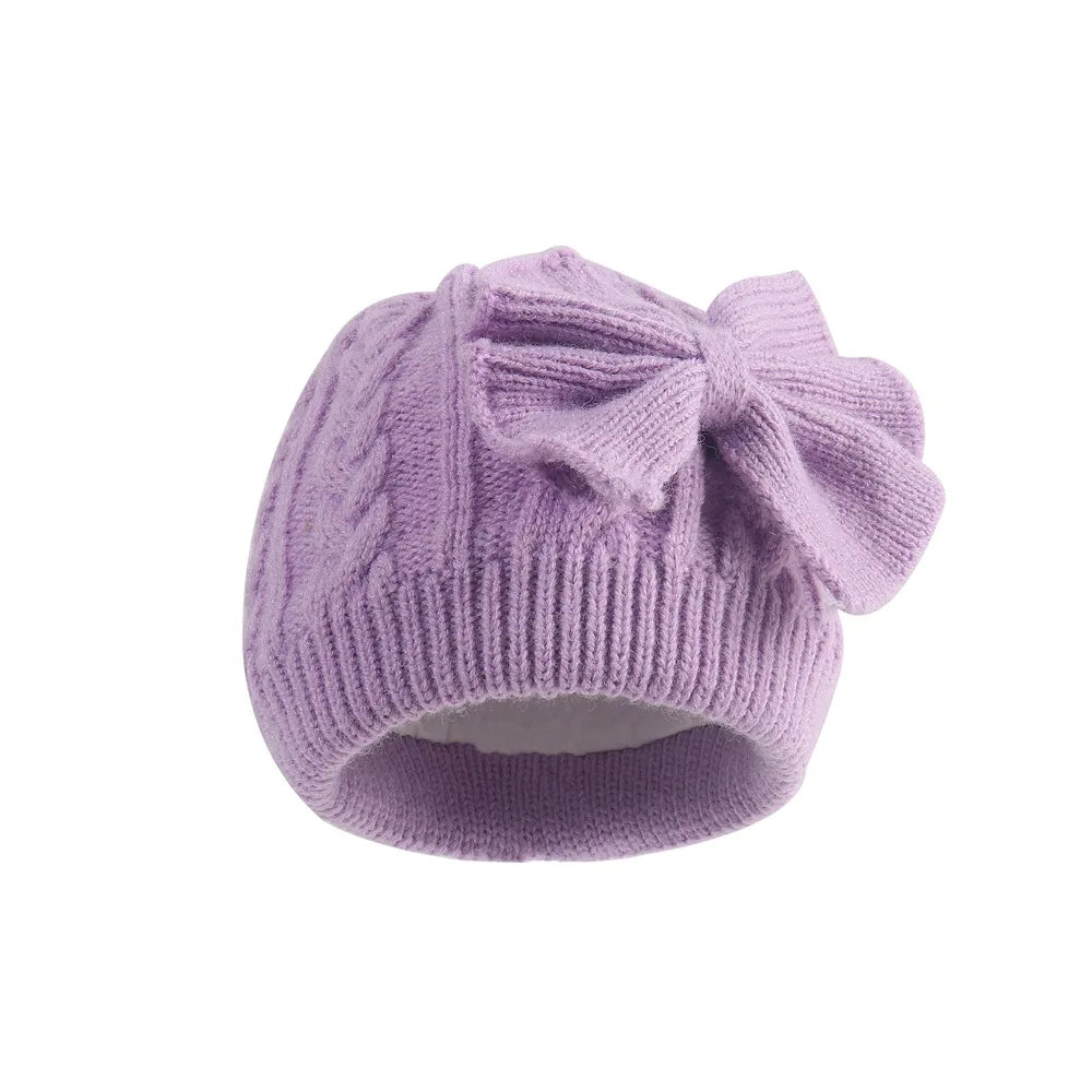 Cross-Border Baby Knitted Hat Bowknot Model BW-01 Winter Thickened Warmth For Newborns
