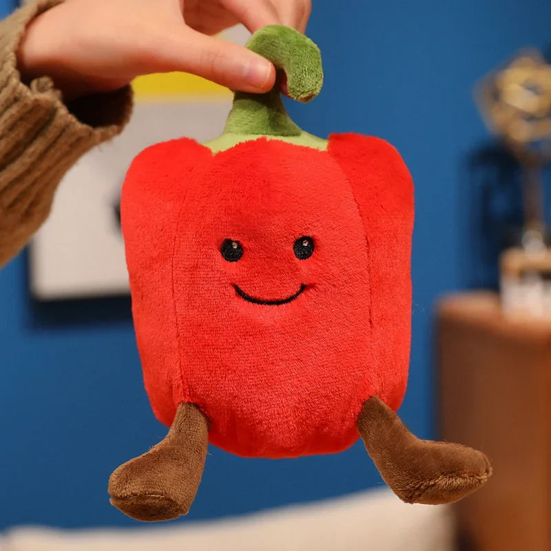 New Creative Cartoon Colored Pepper Plush Toys Stuffed Cozy Smile Vegetables Doll Cute Office Desktop Companion Delicate Gift