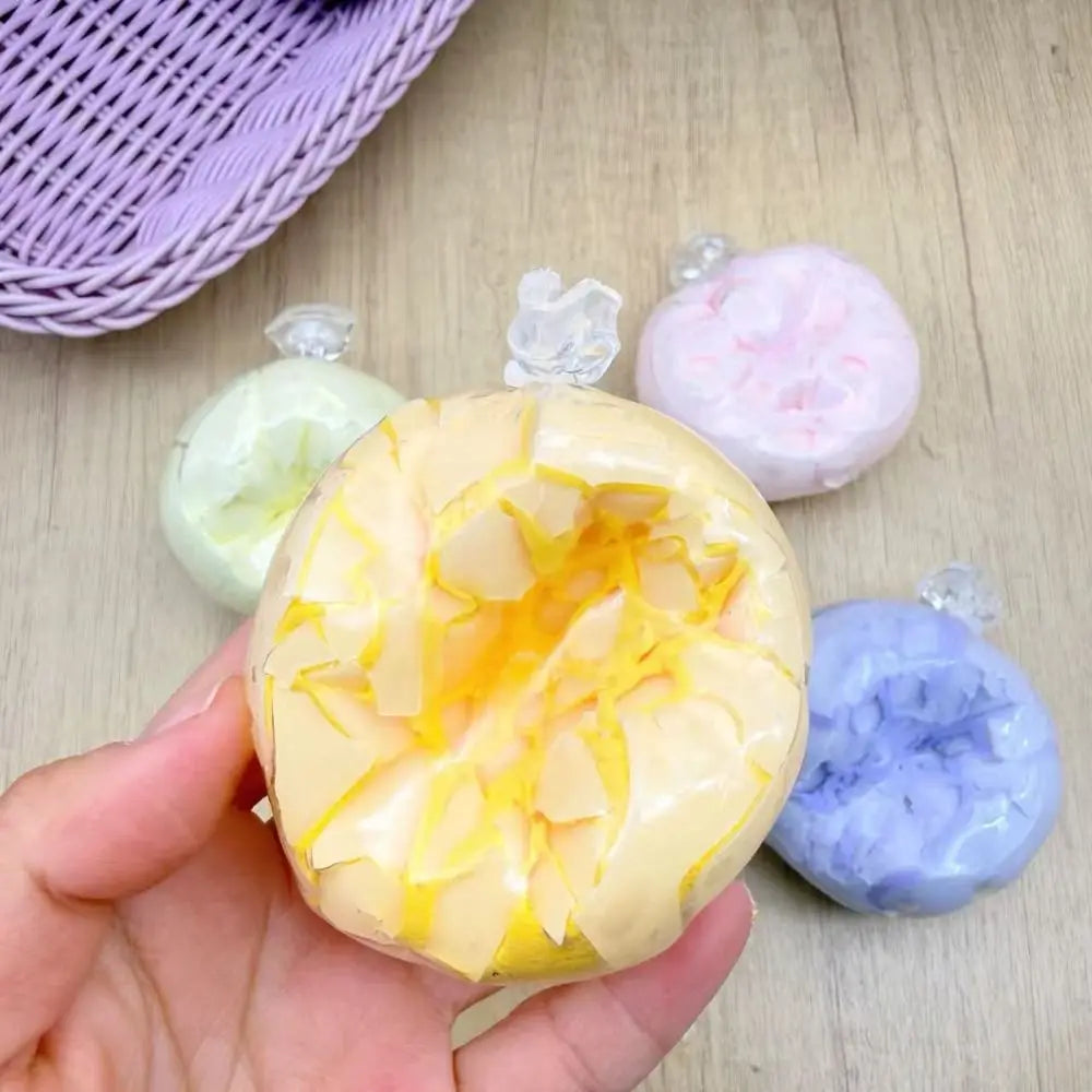 Boys Girls Hand Relax Crispy Skin Ball Squishy Toy Handmade Sensory Fidget Ball Colorful Pinch Cracking Wax Ball Friend Party