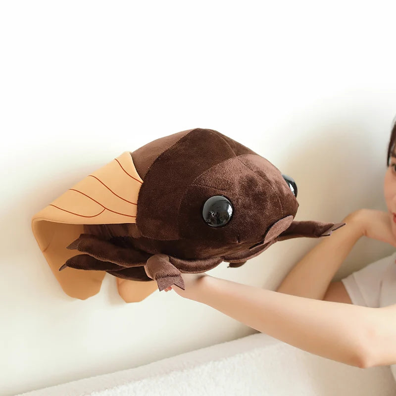 48cm Creative Simulated Insect Doll Plush Toy Stuffed Animal Soft Cicada Pillow Gifts for Boys Children Friends Prank Toys Decor