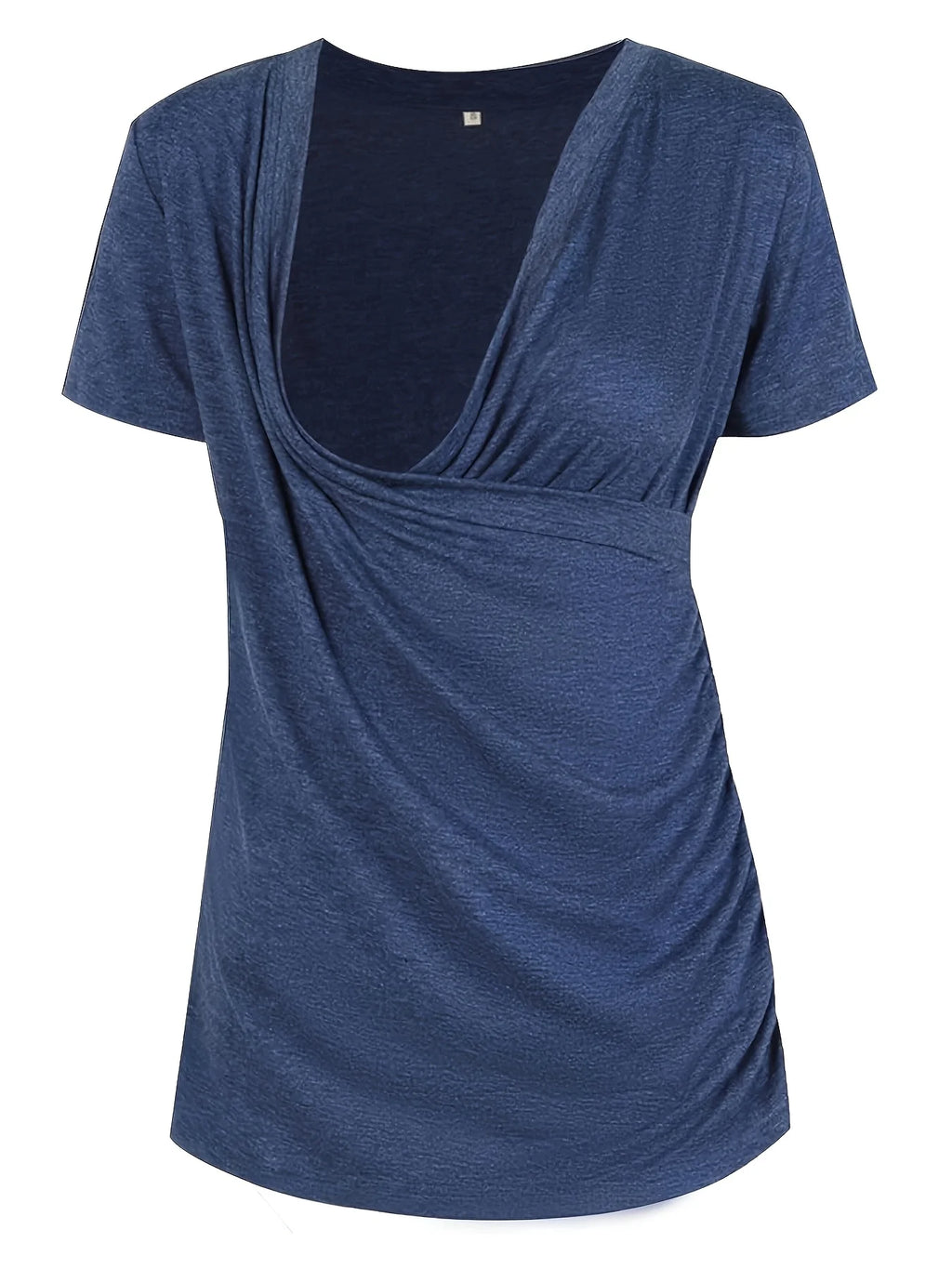 Pregnant Women's Cotton T-Shirt Comfortable Breathable Maternity Basic Short Sleeve round Neck Tee for Mom-to-be