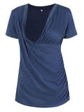 Pregnant Women's Cotton T-Shirt Comfortable Breathable Maternity Basic Short Sleeve round Neck Tee for Mom-to-be