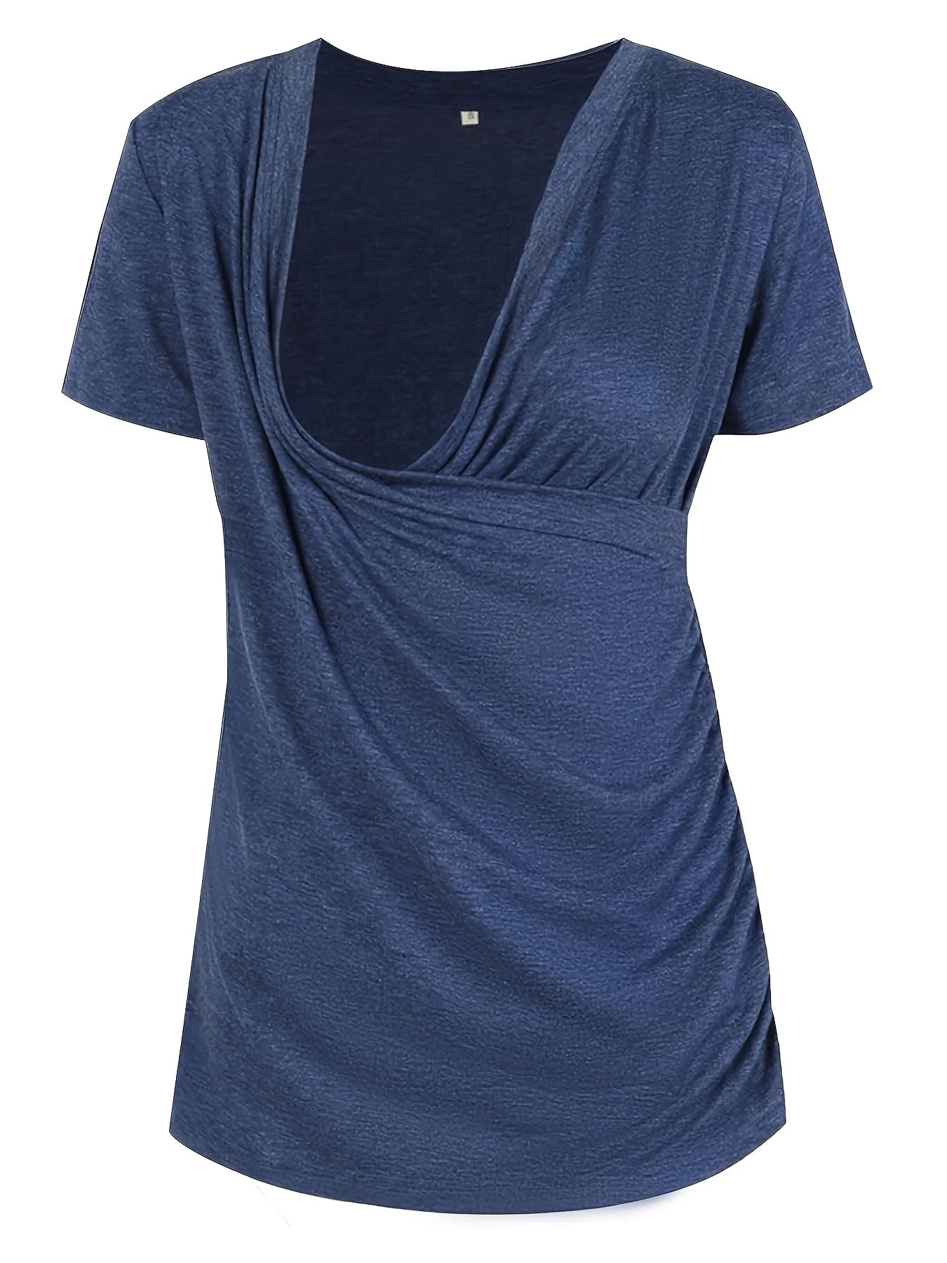 Pregnant Women's Cotton T-Shirt Comfortable Breathable Maternity Basic Short Sleeve round Neck Tee for Mom-to-be