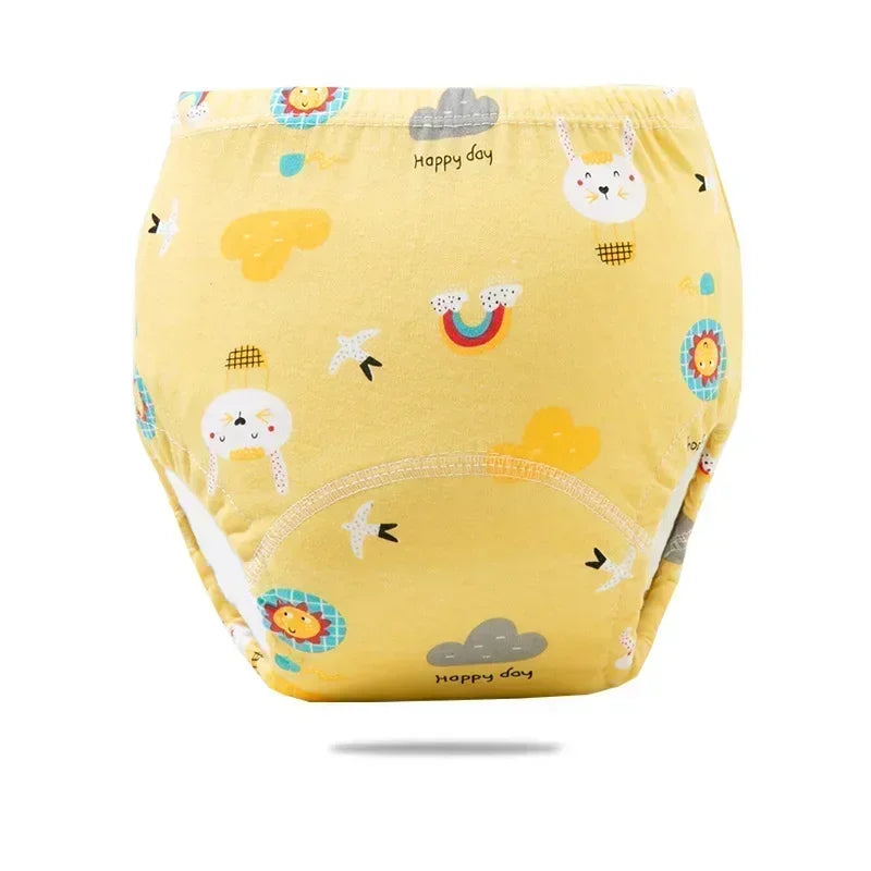 Cartoon Print Potty Training Pants Washable Breathable Cotton Cloth Diaper For Toddlers Nappy