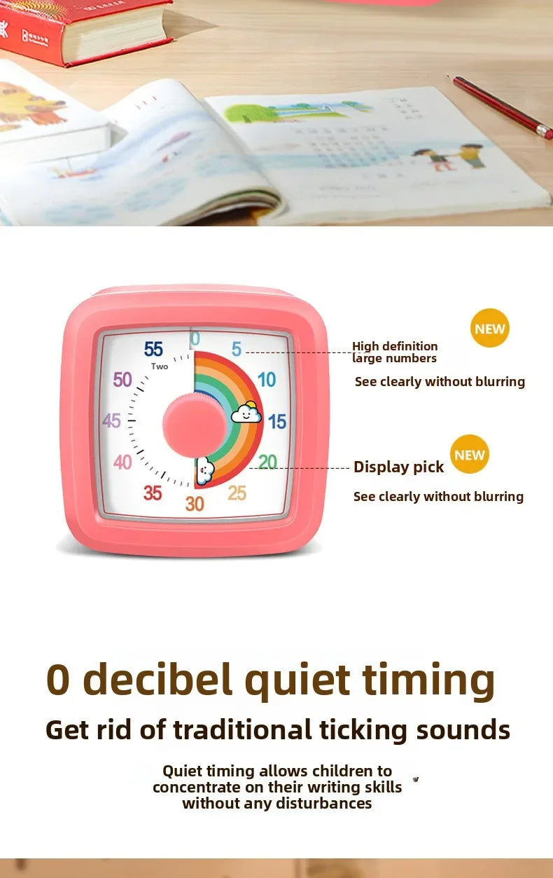 Visual Timer With Night Light School Minuteur 60-Minute Countdown Timer for Kids and Adults Pomodoro Stopwatch Clock