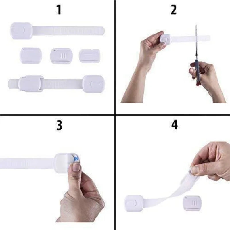 Multifunctional Banded Cabinet Door Safety Locks Drawer Locks Child Pet Proof Protective Latches for Home Security
