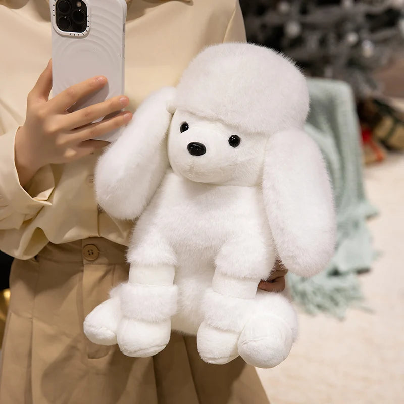 Hot Simulation Color Small Bell Poodle Plush Toys Doll Stuffed Soft Animal Fluffly Curly Hair Dog Lifelike Puppy For Kids Gifts