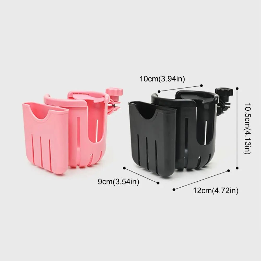 Baby Stroller Water Cup Holder Baby Pram 2-in-1 Milk Bottle Rack Pink Black Multi-function Mobile Phone Holder