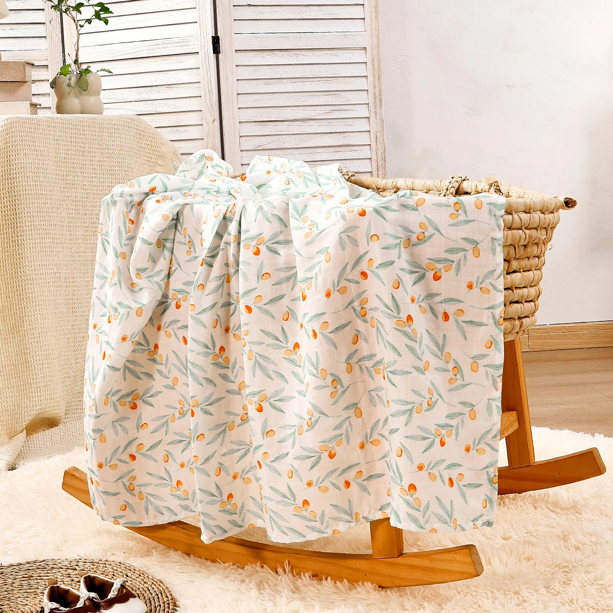 Elinfant 3PCS Bamboo Cotton Muslin Swaddle Blanket Newborn Swaddle Wrap Soft Cozy Nursing Cover Baby Quilt Swaddle Blankets