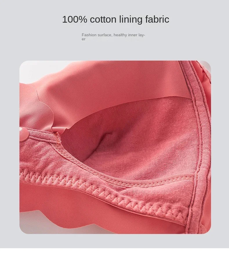2026 New Maternity Underwear Breastfeeding Gathered Anti-Sagging Pregnancy Pure Cotton Thin Bra Maternity Nursing Lace Bras
