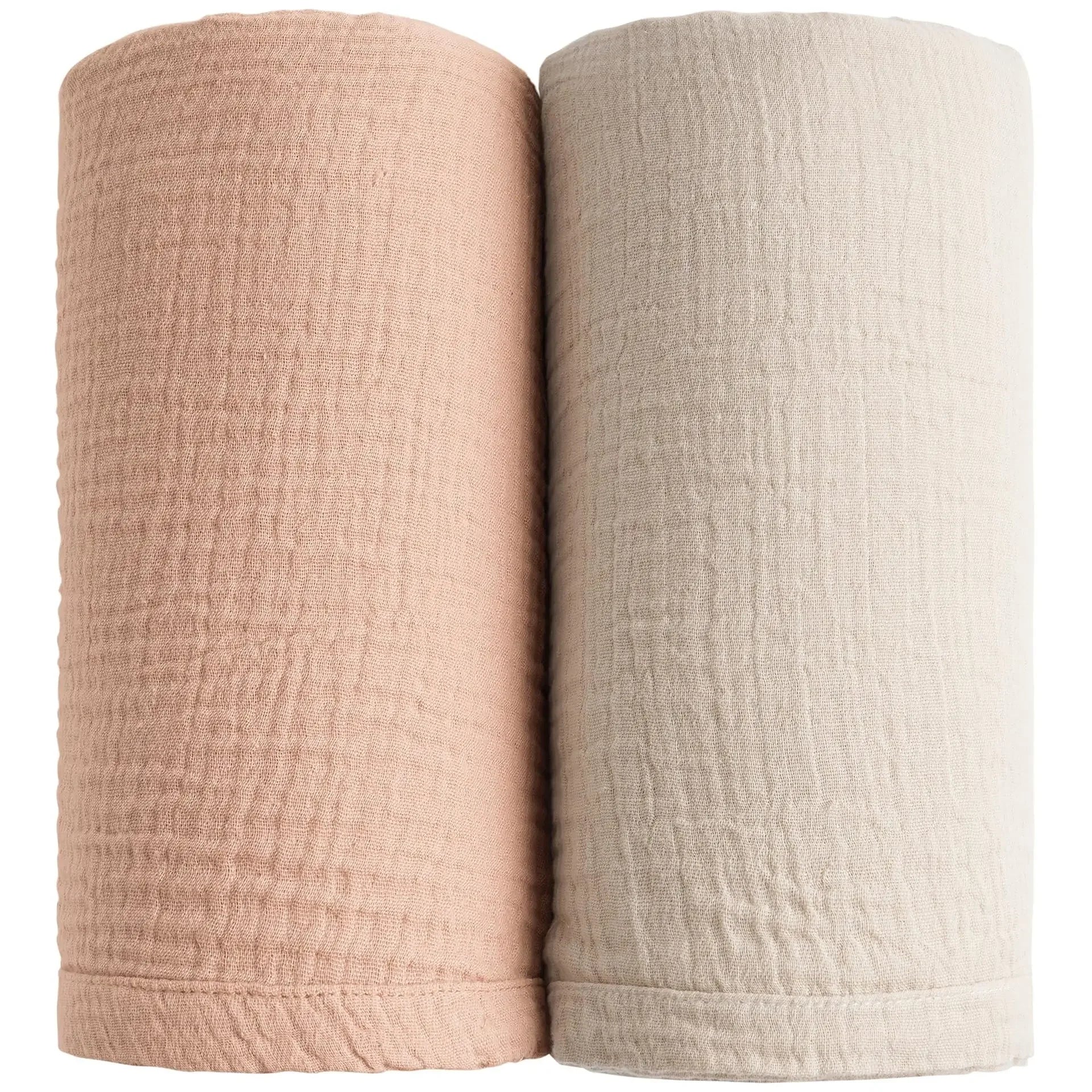 2PC Cotton Muslin Baby Swaddle Blankets Bedding Soft Receiving Blanket Newborn Baby Wrap Stroller Cover Babies Acceesories