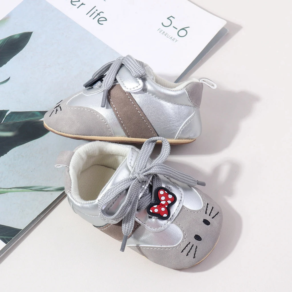 New Design Baby Girls First Walking Toddler Shoes Spring And Autumn Baby Indoor Outdoor Sneaker With High Quality PU Leather