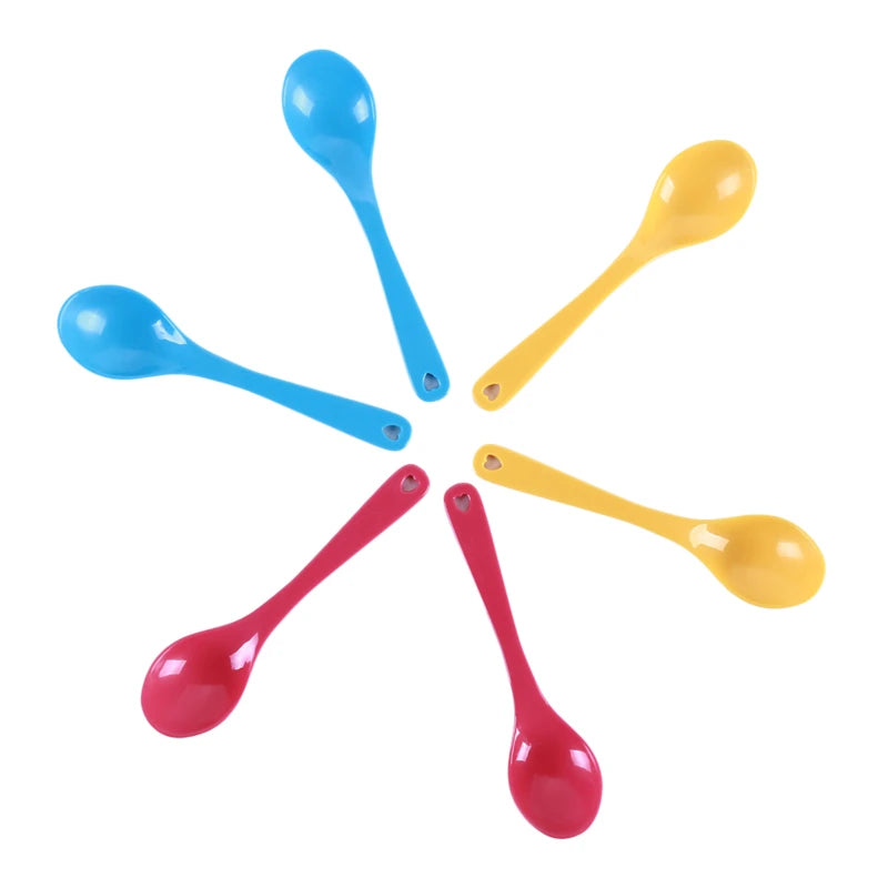 Baby Toddler Feeding Spoons Safe Plastic Baby Training Eating Spoons Set Food For Kids Color Small Spoon
