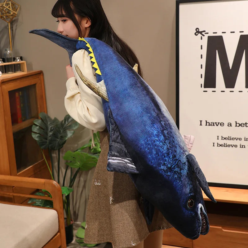 Hot Wholesale Stuffed Fish Throw Pillow 55/75/95cm 3d Simulation Tuna Plush Toys Creative Sofa Pillow Cushion Gift Kids Toy
