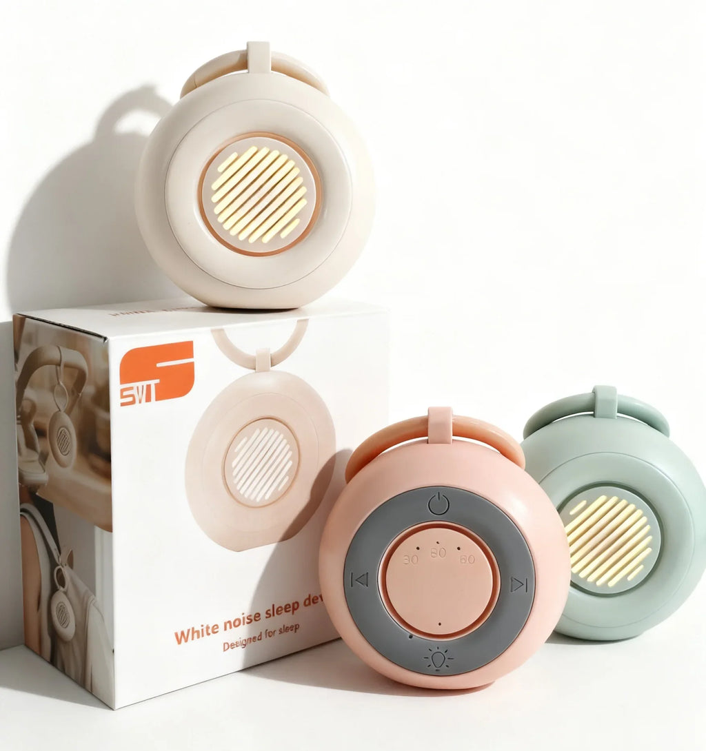 Baby White Noise Machine with light, fast sleep 15 Soothing Sounds, Portable USB Mini Sleep Device for Newborn, Travel & Crib
