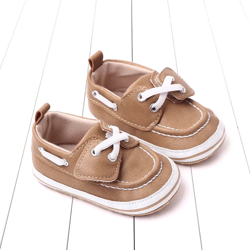 2025 Spring and Autumn New Casual Canvas Baby Shoes with Soft Soles Lace-Up Baby Shoes Dome-shaped Shoes Learning Walkers