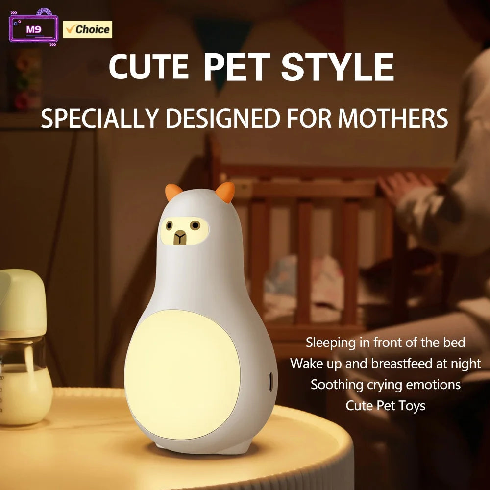 White Noise Machine M9 Portable Sleep Aid with Night Light and 24 Types of Music Cute Appearance Intelligent Sleep Monitor