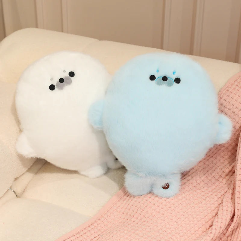 Chubby Cartoon Seal Plush Toys Cozy Soft Animal Hand Warmer Throw Pillow Office Nap Pillow Lovely Room Decor Xmas child Gift