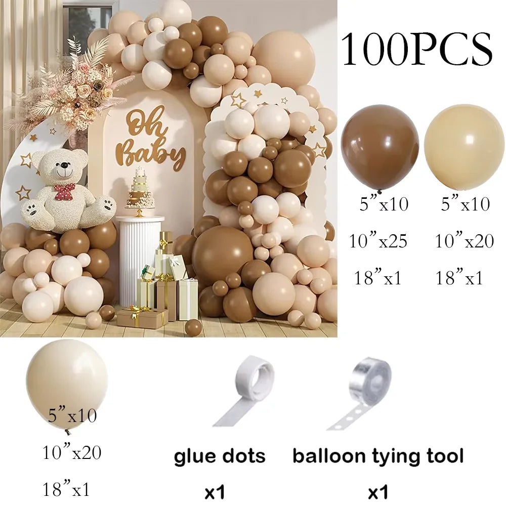 Balloon Arch Kit Nude White Sand With Gold Balloons For Birthday Party Baby Shower Wedding Graduation Decoration