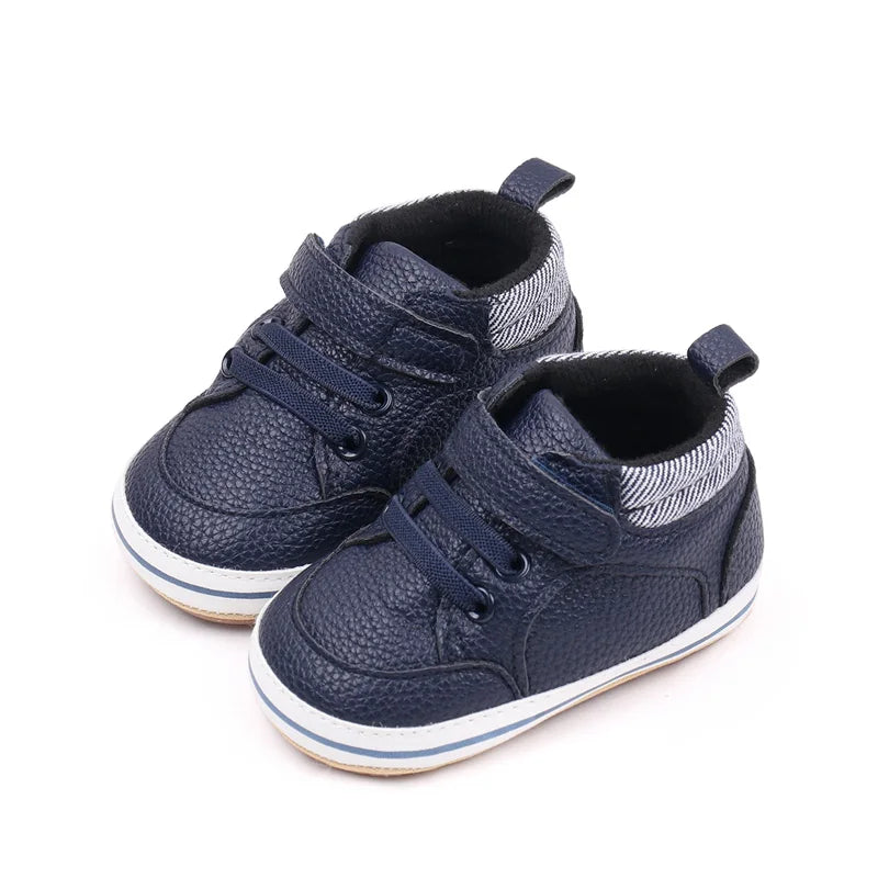 2025 Baby Sneaker Spring and Autumn Style High Quality PU and TPR Sole Newborn Toddler Prewalk Shoes Outdoor Water Proof BNB3093
