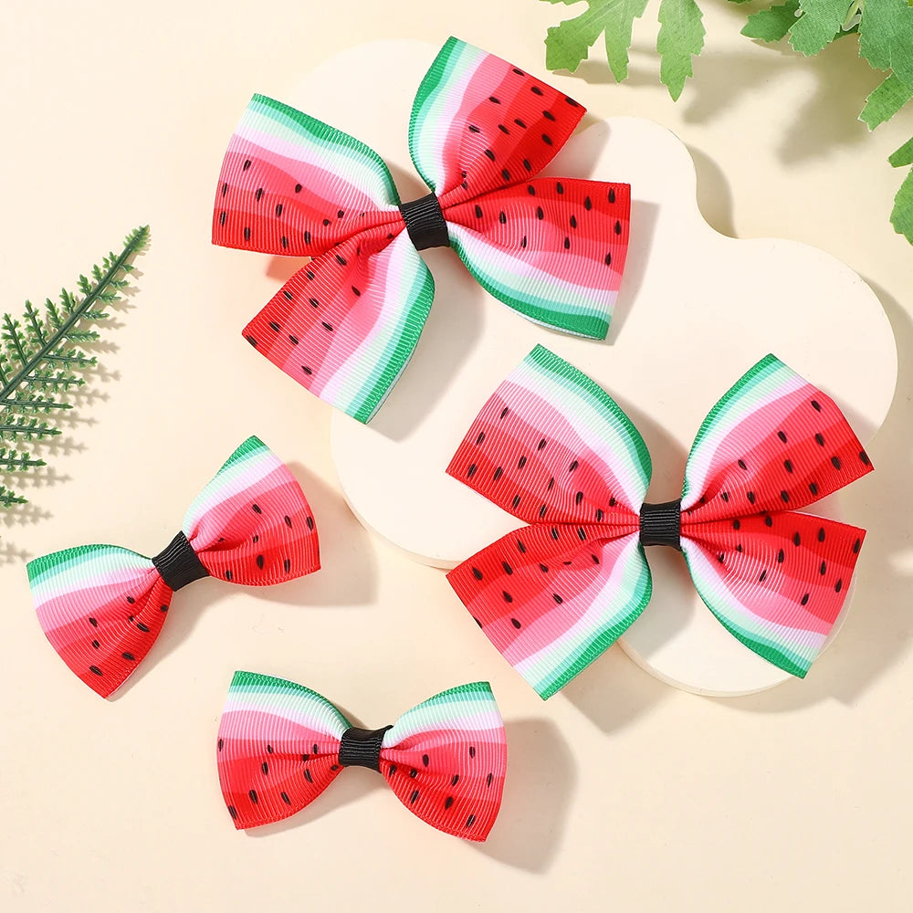 Watermelon Pattern Kids Hair Clips Set 4 Pack For Girls Beach Vacation Hair Accessories