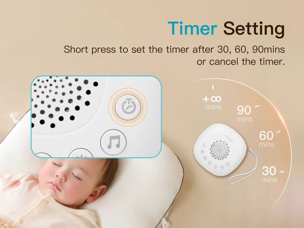 White Noise Sound Machine with 24 Soothing Sounds Sleep Aid for Babies Kids Adults  Rechargeable Night Light Newborn Gifts
