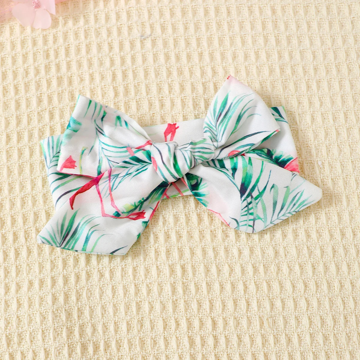 Baby girl Dress Flying sleeve Flamingo Printing Dress+Headband Two-piece Set 0-3 Year Toddler Baby Girl Summer Leisure Dress