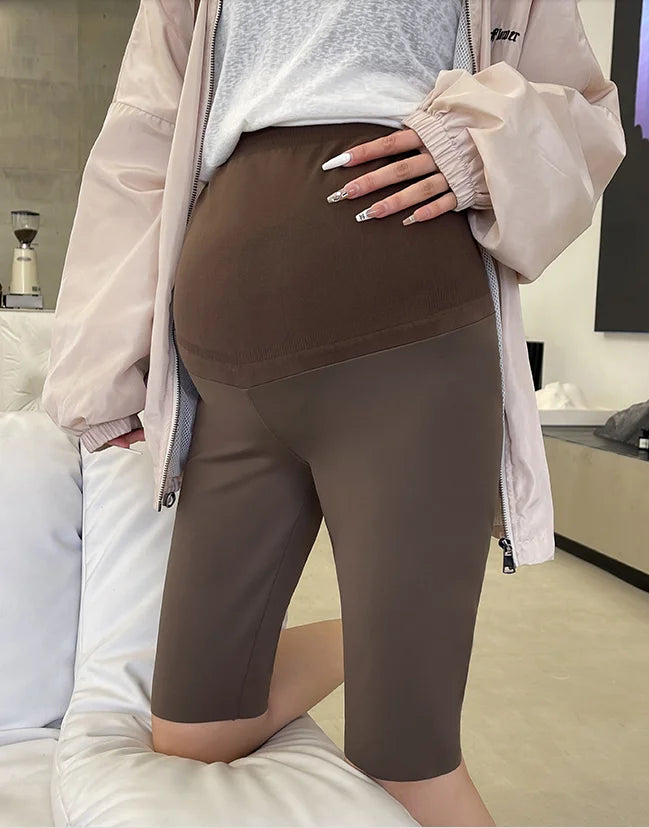 Brand Unknown Maternity Yoga Leggings Pregnant Women High Waist Black Sharkskin Fabric Model PGL100