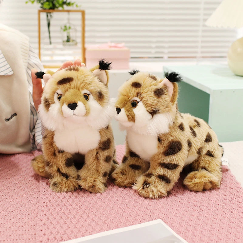 25CM Anime Yellow Leopard Plush Toy Ultra-Soft Simulated Animal Cute Wildlife Doll Lifelike Collectible Kids Gift