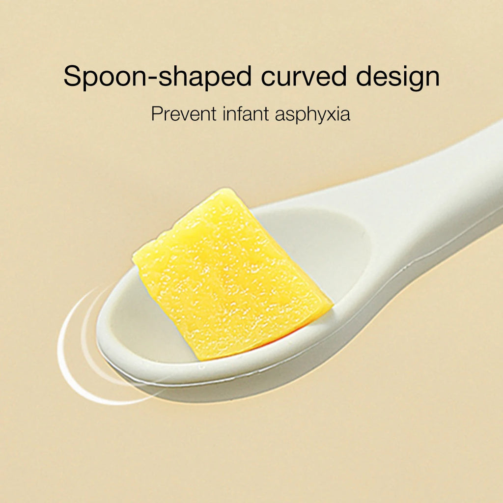 Soft Silicone Baby Feeding Spoon BPA Free Newborn Infant Weaning Spoon Heat Resistant Chewable Training  Daily Feeding Tableware
