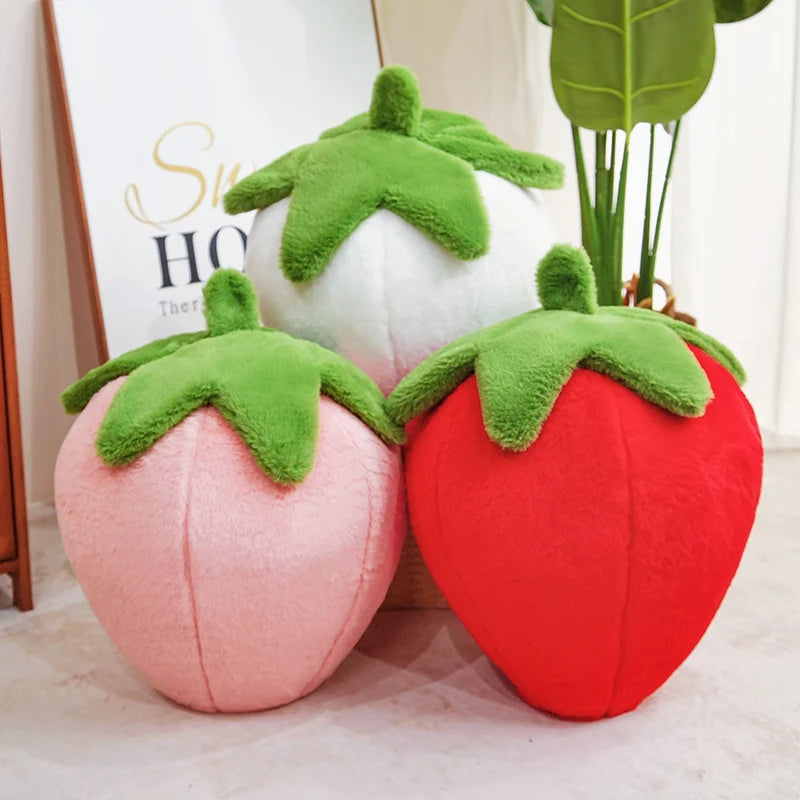 1pc 23/35cm Strawberry Pillow Plush Toy Handmade Doll Cartoon Anime Cute Cushion Home Decoration Children's Birthday Gift Toy
