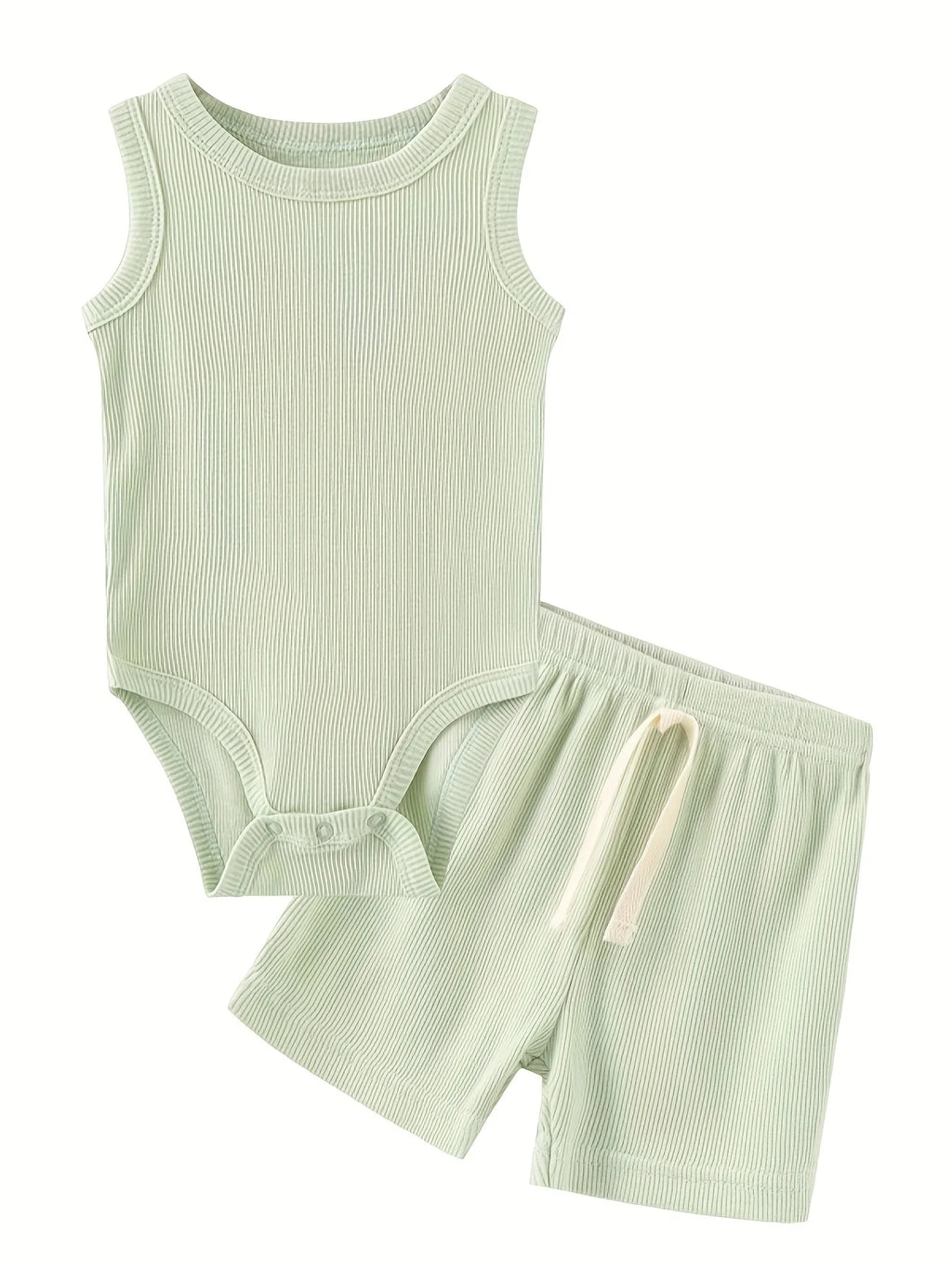 Kiddiezoom Summer Fashion Cartoon Sleeveless Baby Boy Girl Bodysuits+Pants Soft Baby Boy Girl Clothes