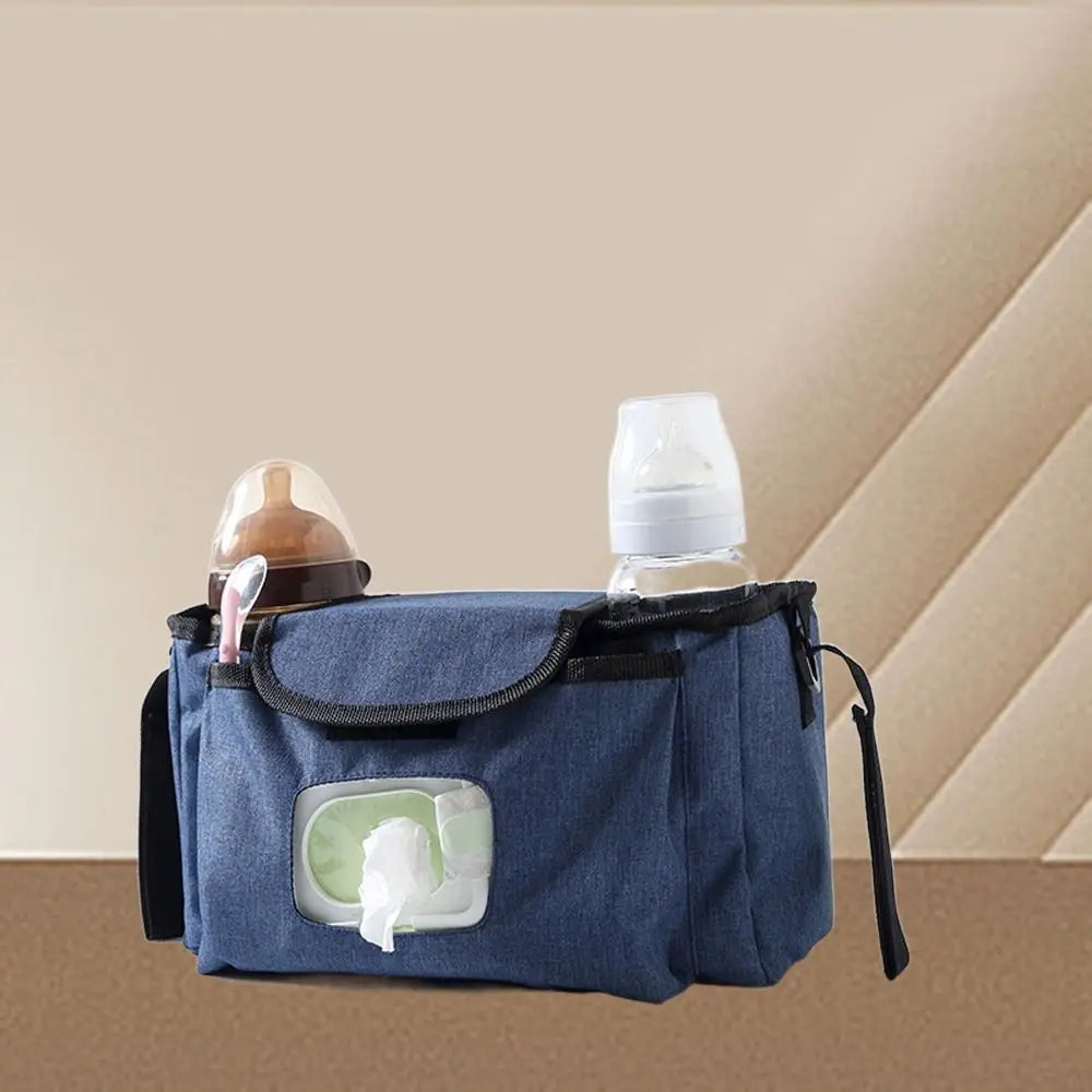 Multifunctional Baby Stroller Bag Large Capacity Waterproof Wet Wipe Hanging Bag Baby Care with Multiple Pockets