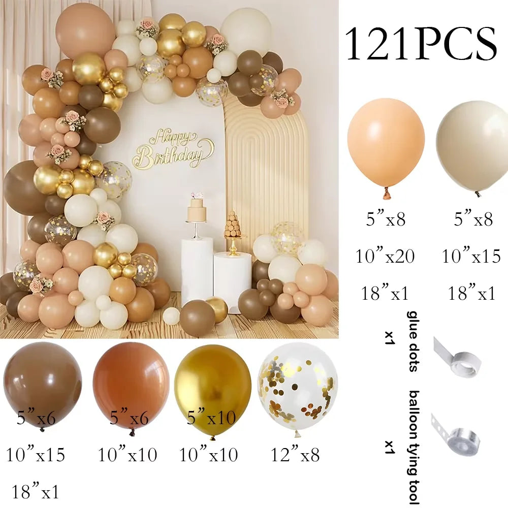 Balloon Arch Kit Nude White Sand With Gold Balloons For Birthday Party Baby Shower Wedding Graduation Decoration