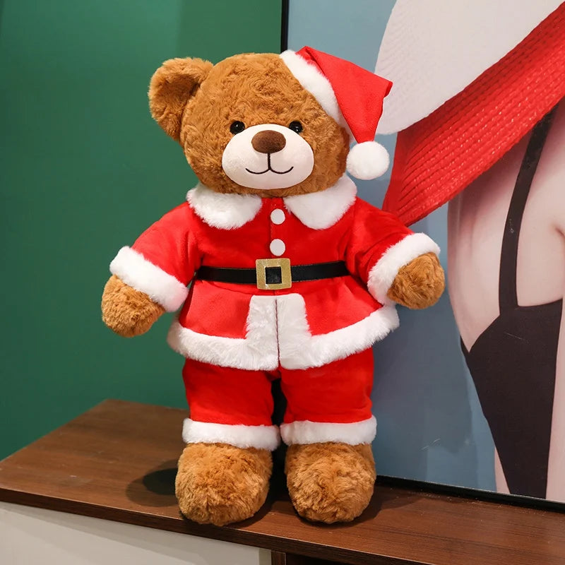 Hot Christmas Bear Plush Pillow Toy 48/78cm Santa Bear Soft Stuffed Doll For Kids And Holiday Decor
