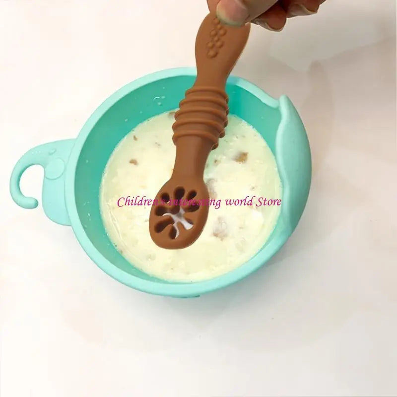 Baby-Led Weaning Silicone Spoon Learning Feeding Training Utensils Newborn Toddler Tableware 425F