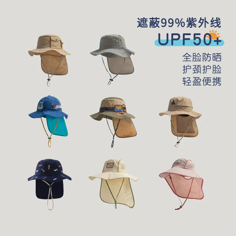 Children's summer quick-dry sun protection hat for boys and girlsinsBaby hat, fisherman hat, sun hat, beach hat