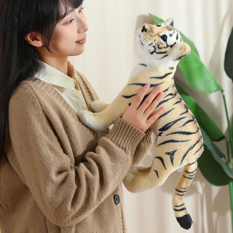 New Simulation Lion Tiger Leopard Plush Toys Home Decor Stuffed Cute Animals Dolls Gift For Children Birthday Christmas