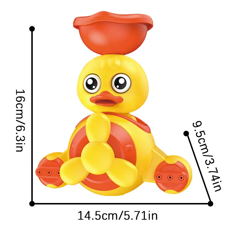 Baby Bath Toys with Suction Cups,Airplane Duck Design,Rotating Water Wheel,Bathtub Play Toys For Kids Age 1-3