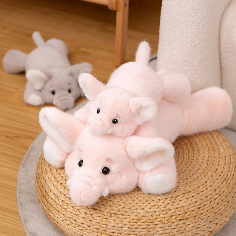 Fluffy Cute Nordic Style Plush Elephant Toy Lovely Lying Elephant Appease Toy Stuffed Soft For Girls Xmas Gift