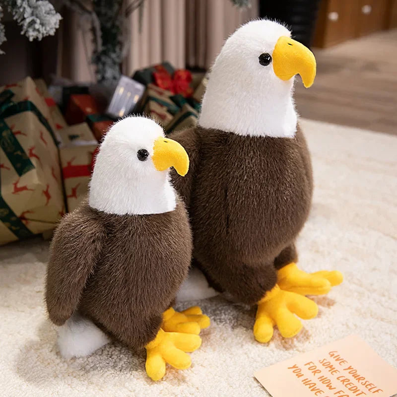 Hot Lifelike American Eagle Owl Plush Toy Soft Stuffed Animal RealLife Bird Doll Home Decor Kids Children Boys Birthday Gift