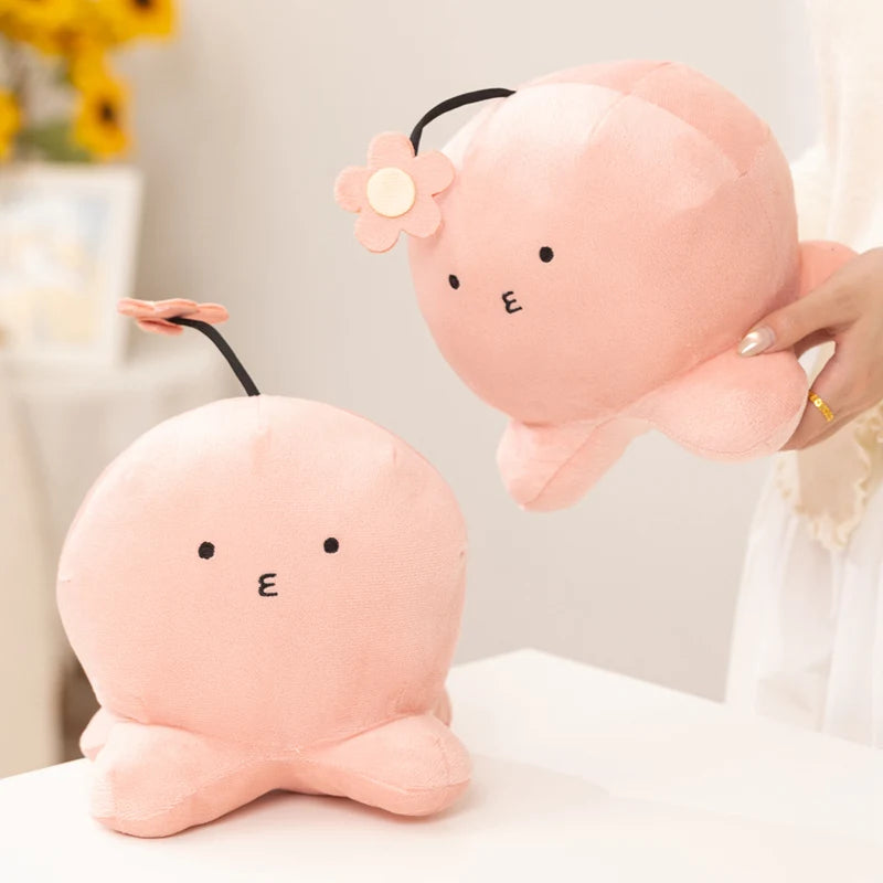 Nice Hot Kawaii Takopi's Original Sin Plush Toy With Flower Pink Octopus Stuffed Doll Soft Anime Plushie Kids Birthday Xmas Gift