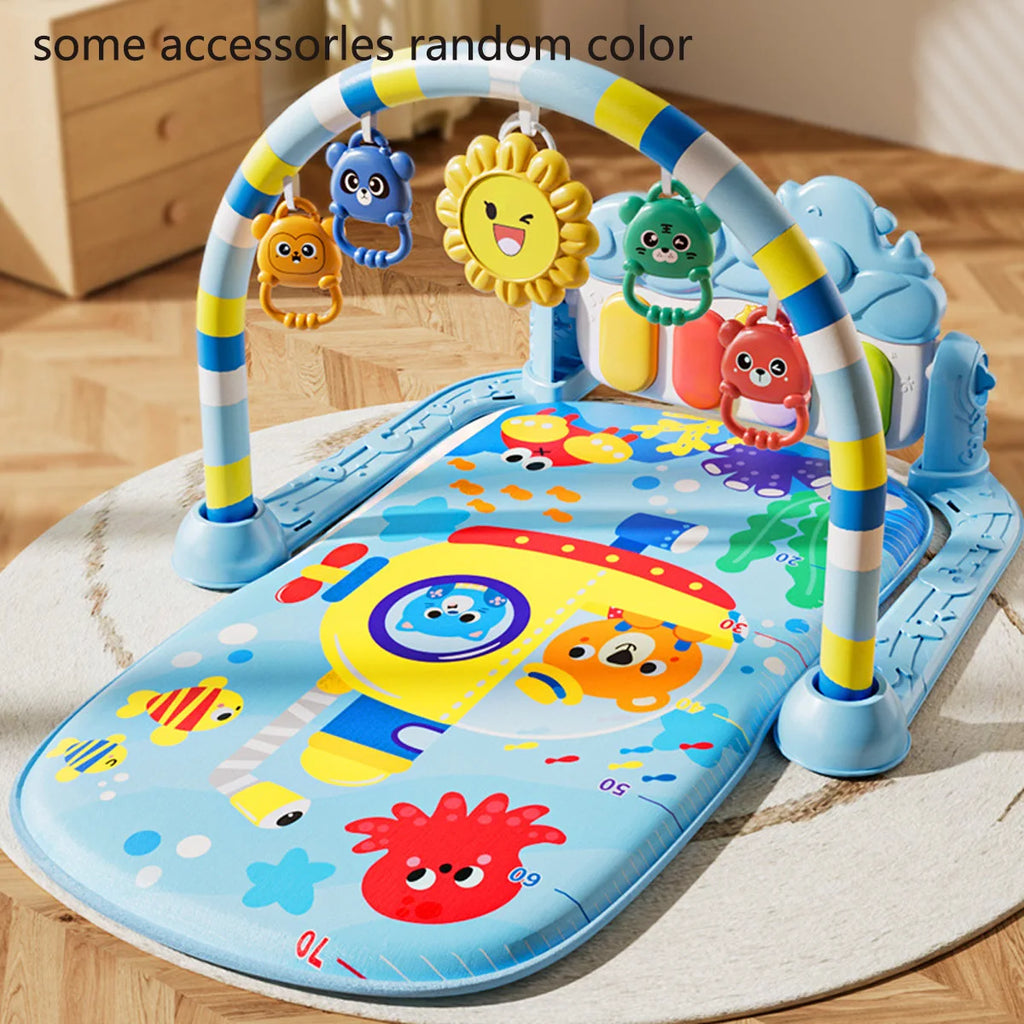 Baby Fitness Stand Music Play Gym Activity Toys Newborn Piano Crawling Blanket Pedal Game Pad Early Education Gifts 0-36 Months