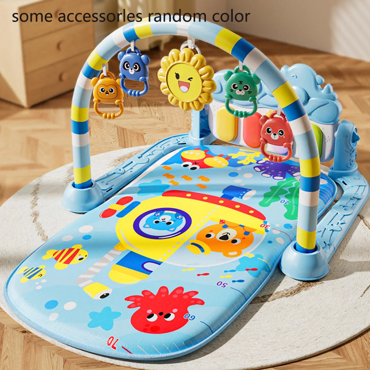 Baby Fitness Stand Music Play Gym Activity Toys Newborn Piano Crawling Blanket Pedal Game Pad Early Education Gifts 0-36 Months