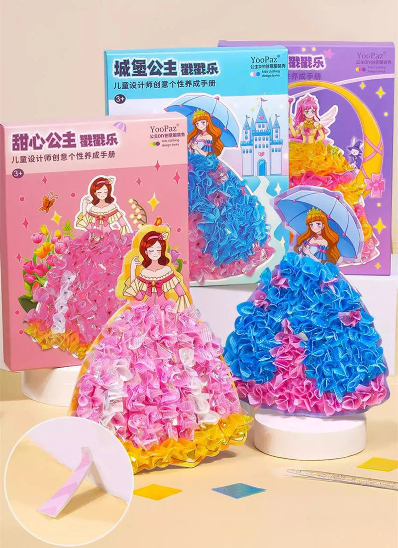 Children's Fabric Art Craze Poke Drawing Craft Toys Creative Puzzle Puncture Painting Poking Sticker Kids Birthday Gift For Girl