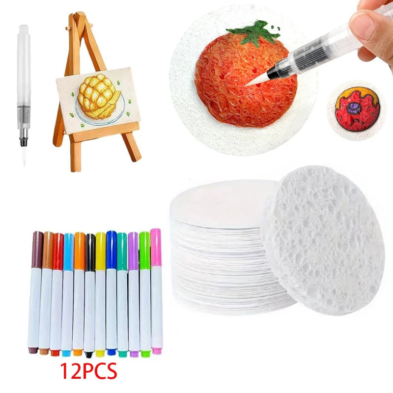 3D Drawing Magic Canvas Sponge Texture Paint Kit For Kids DIY Drawing Art Educational Craft Sponge Canvas Board Handicraft Toy