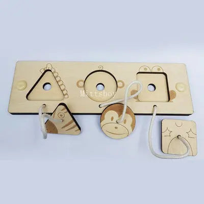 Montessori Wooden Busy Board Educational Toy For Early Learning With Castle Gear Crocodile Zippers Geometric Puzzles