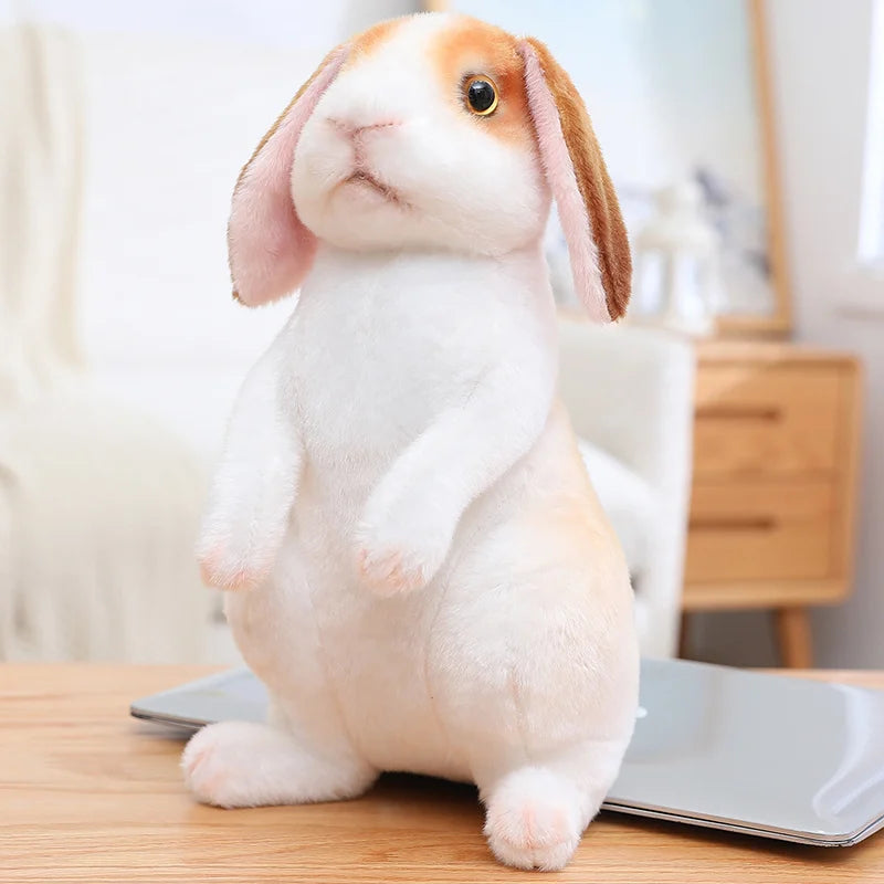 Hot Simulation Cute Rabbit Plush Fur Realistic Kawaii Animal Easter Bunny Rabbit Toy Model Gift Home Decoration